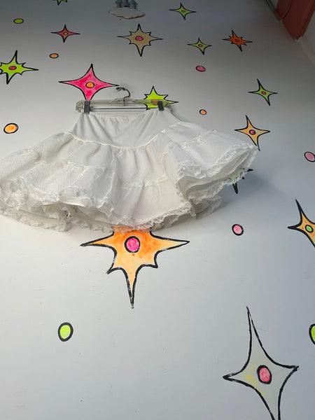 Crinoline Petticoat Skirt – Lace Bow Lolita Coquette Rococo Kawaii Babydoll XS