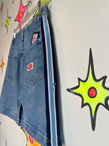 Vintage 90s Denim Mini Skirt Grunge Skater Y2K Emo Jean Skirt Size S