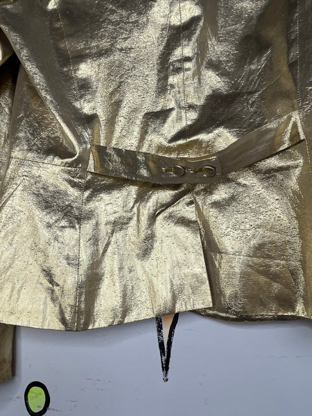 Vintage 70s/80s Metallic Gold Lame Glam Party Blazer - S/M