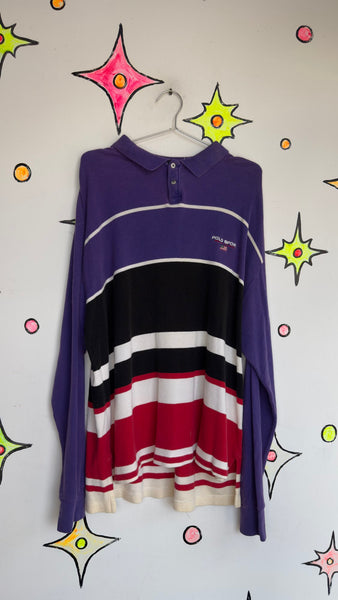 Ralph Lauren Polo Sport Striped Rugby Shirt XXL Preppy Streetwear Long Sleeve