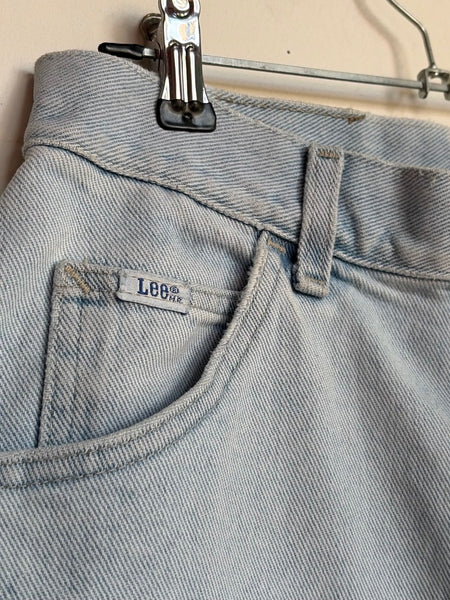 Vintage Lee High Rise Denim Shorts Light Wash Western Mom Shorts Boho Grunge 26