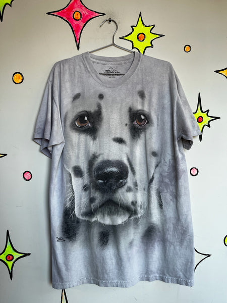 Vintage 90s Y2K Dalmatian Face Oversized Graphic Tee – The Mountain – L