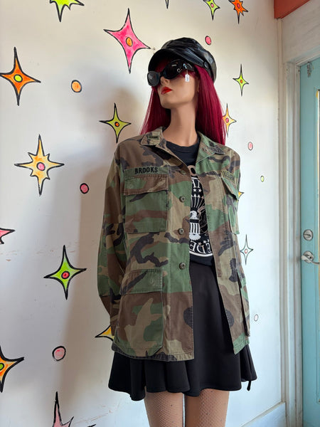 Military Camo Oversized Utility Field Jacket Gorpcore Wasteland Outerwear | S