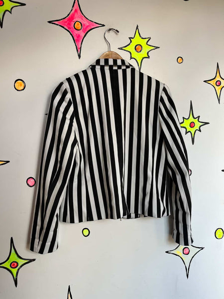 Vintage DIY Punk Blazer - Black & White Contrast Grunge Anarchist - Art School