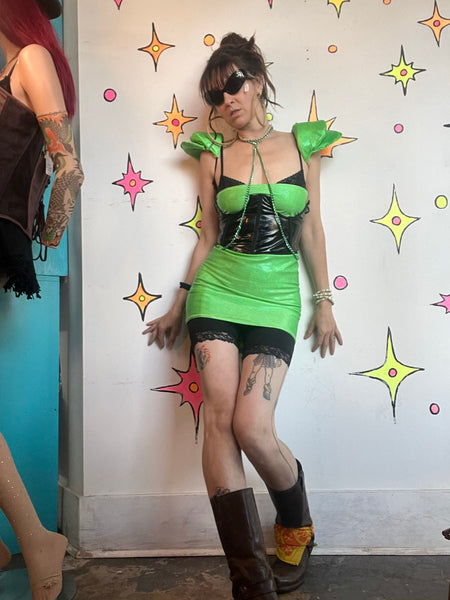 Alien Costume Set | Space Babe Sci-Fi Corset Dress Halloween Costume M