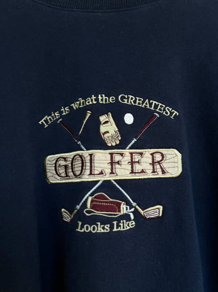 Vintage 90s “I’m the Best Golfer” Novelty Dad Pullover Sweatshirt | L–XL