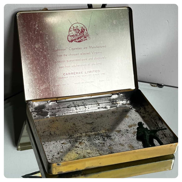 Vintage Sportsman Cigarettes Tin | Metal Case w Stamp