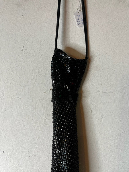 Y2K Black Mesh Chainmail Necktie Collar Necklace - Statement Tie Choker