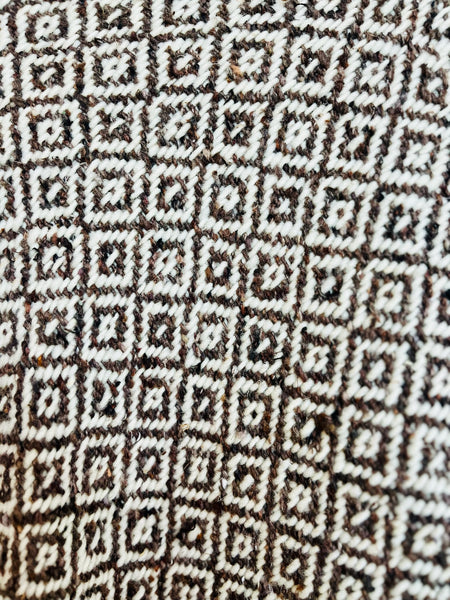 Vintage 60s 70s Brown & Cream Boho Crochet Poncho Capelet with Fringe