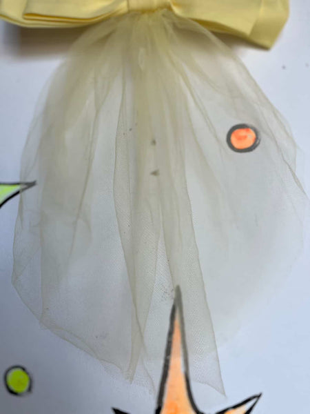 Vintage 1950s–60s Black Fascinator Veil Hat with Bow – Mid Century Era Glamour