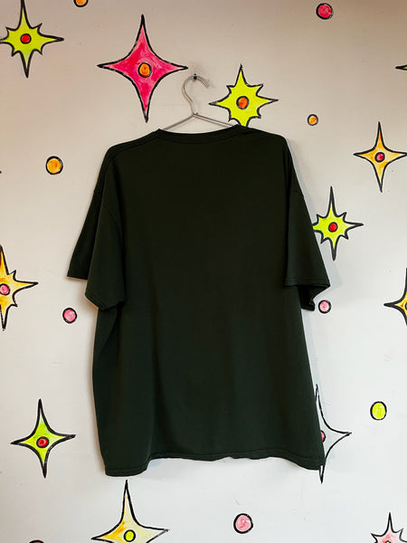90s Y2K Certified Freak Kitty Cat Funny Graphic Tee Green 2XL