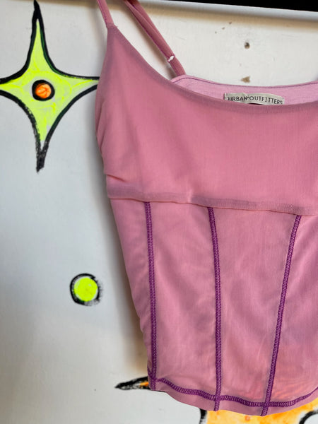 Y2K Lilac Cami Cropped Top | Rave Boho Grunge Babydoll Fairy Core Size Small