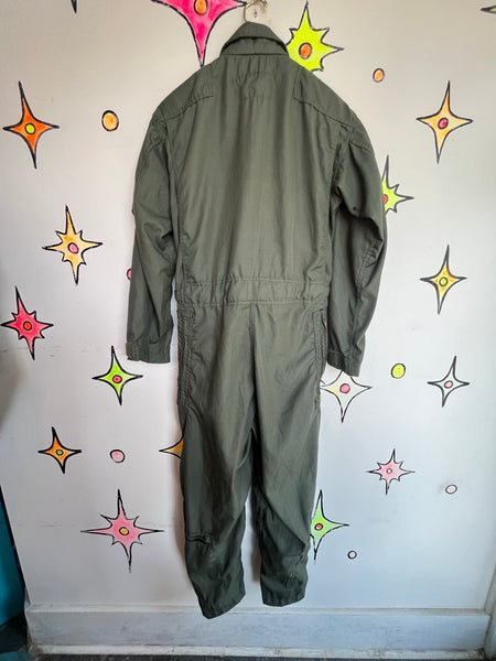 Vintage Vanderbilt Military Green Utility Jumpsuit Flight Suit Boiler Suit M/L