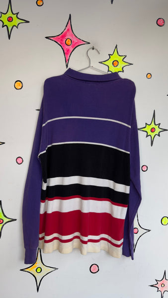 Ralph Lauren Polo Sport Striped Rugby Shirt XXL Preppy Streetwear Long Sleeve