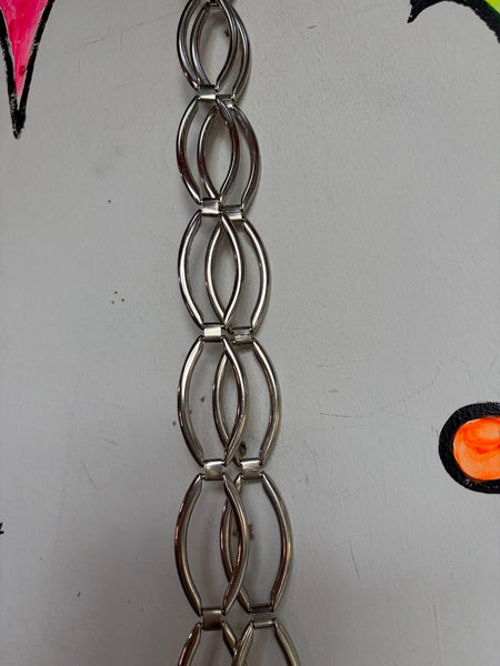 Silver Tone Chain Hoop Belt Boho Grunge Glam Mall Goth Waist Jewelry | OS