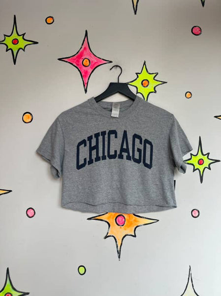 Vintage Cropped Chicago Souvenir Tee - 90s Grunge T Shirt - Size Small