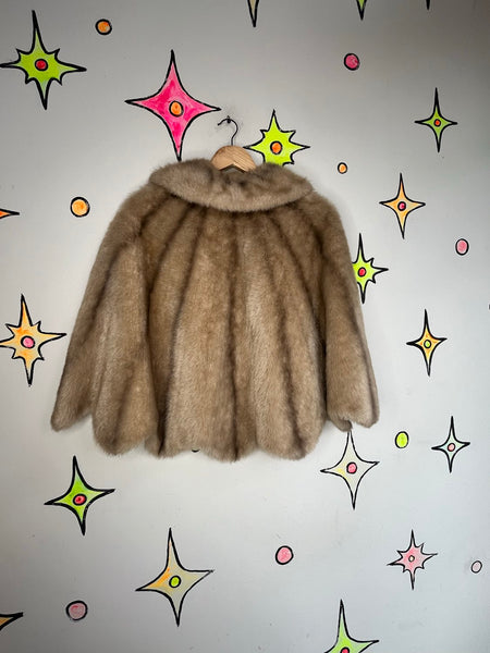 Vintage Fur Stole Cape Old Hollywood Glam Mob Wife 1950s Style