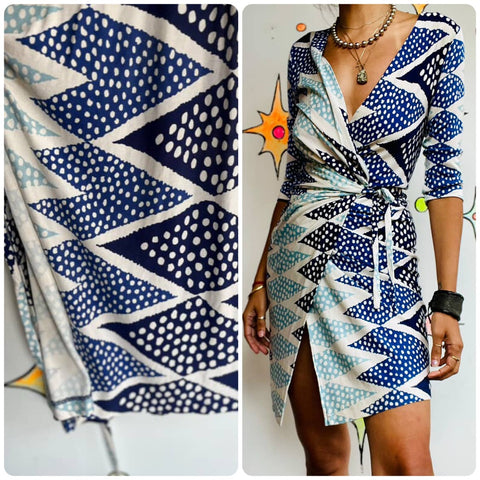 Diane von Furstenberg Ornamentalist Diamonds Print Evrin Silk Wrap Dress Size 2
