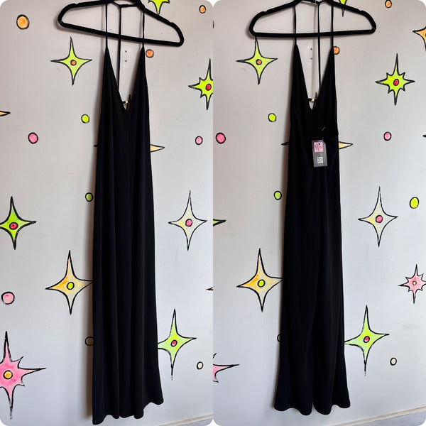 Vintage | Victoria’s Secret Black Slinky Sexy Glam Disco Flare Jumpsuit | Small