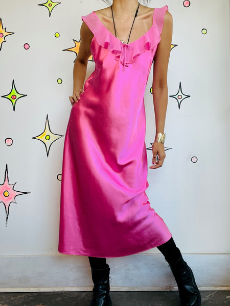 Vintage 90s Y2K Pastel Pink Fairy Grunge Babydoll Slip Dress – Coquette Emo - M