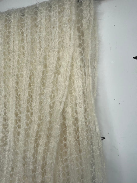Fuzzy White Mohair Scarf Winter Coquette Softgirl Clean Girl Aesthetic
