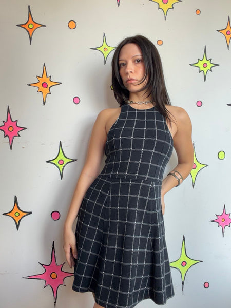 Y2K Abercrombie Black Mini Dress Dark Academia Coquette Preppy Mall Goth XS