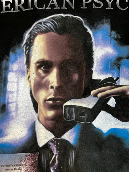 Y2K Cut Off Cropped American Psycho Graphic Tee - Cult Film Horror Shirt - Small