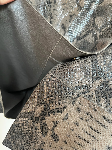 Y2K Faux Snakeskin Leather Jacket Indie Sleaze Glam Rock Moto - ML