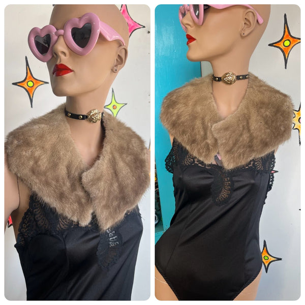 Vintage Fur Stole - Old Hollywood Glam Cottage Noir - Midcentury Cocktail Wrap