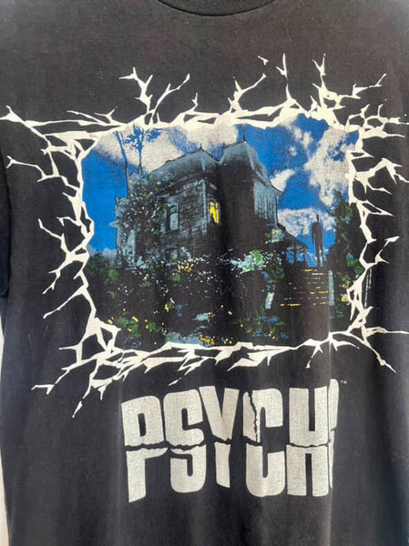 Vintage 80s 90s Psycho Horror Movie T-Shirt – Single Stitch – Rare – Men’s 38-40