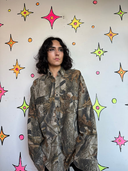 Camo Shirt Jacket Gorpcore Grunge Oversized Utility Skater Streetwear | XL
