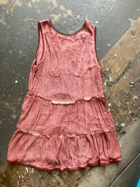 Vintage Red Distressed Embellished Crochet Boho Fairy Grunge Mini Dress S