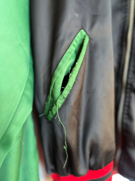 Vintage Y2K Satin Souvenir Bomber Jacket Embroidered Street Style Tokyo Style XL