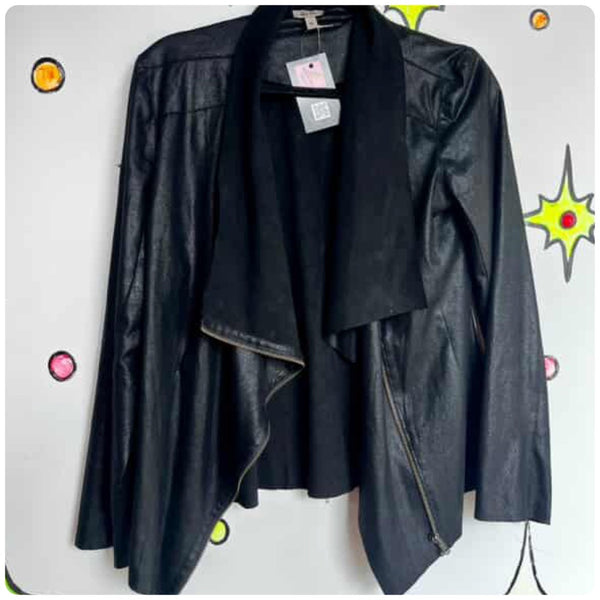 Y2K Vegan Faux Leather Moto Jacket – Indie Sleaze Fairy Grunge Goth Glam | M