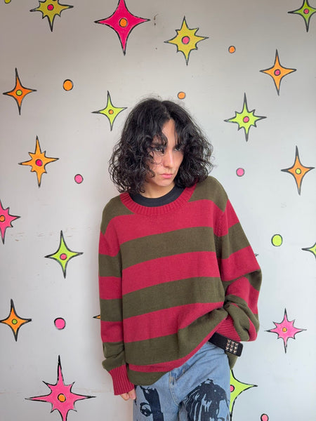 Vintage Freddy Krueger Sweater A Nightmare on Elm Street Horror Movie Knit XL+