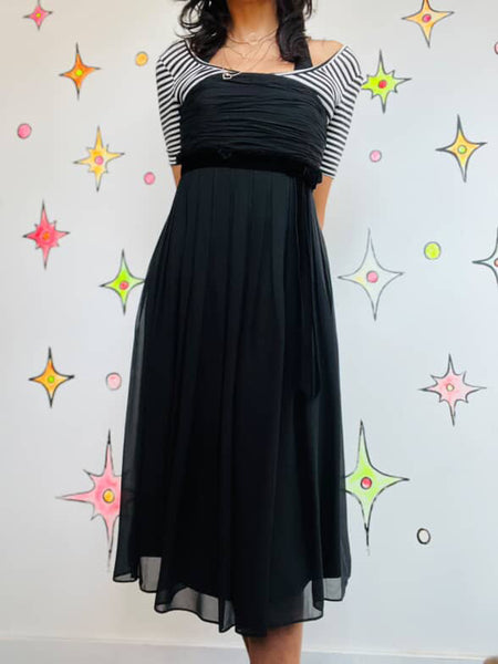Ann Taylor 90s Y2K Black Silk Sheer Babydoll Slip Dress – Fairy Grunge Flow – 2