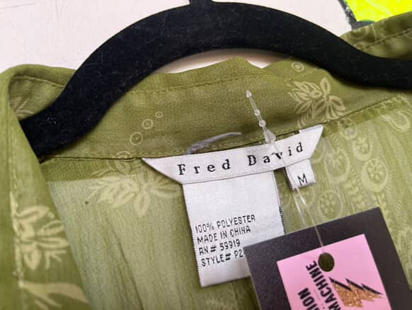 Vintage 90s Y2K Sheer Green Long Sleeve Fairy Grunge Whimsy Boho Blouse - M