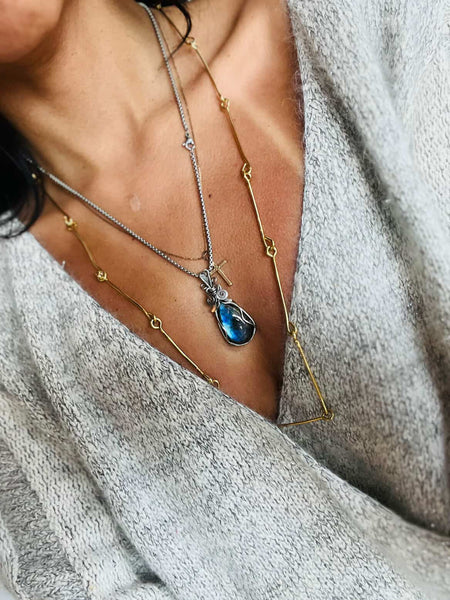 Vintage 60s/70s Golden Brass Chain Necklace – Minimalist Retro Statement