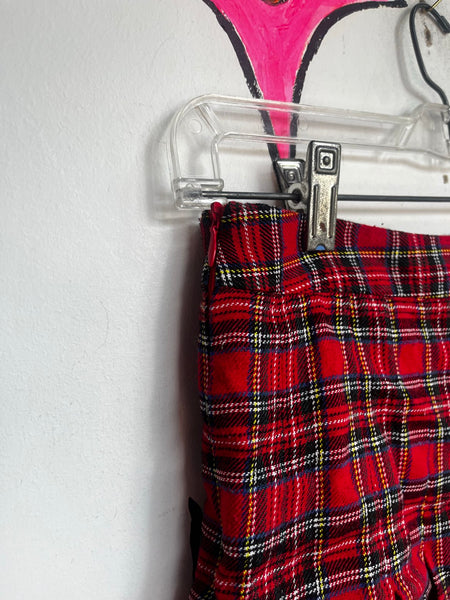 Y2K Red Plaid Mini Skirt Grunge Schoolgirl Skirt Punk Preppy Mall Goth Tartan M