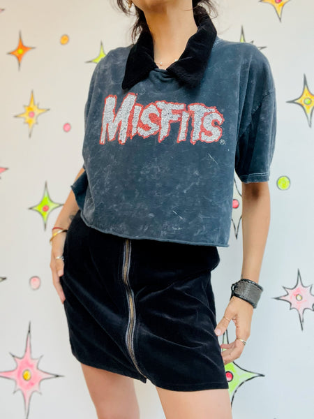 MISFITS Concert Tee - Classic Punk Emo Grunge Cropped T-Shirt Size M/L