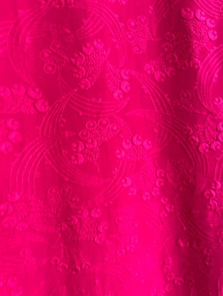 Vintage Pink Silk Kimono Geisha Wiggle Dress - Asian Inspired Midi Dress - XS