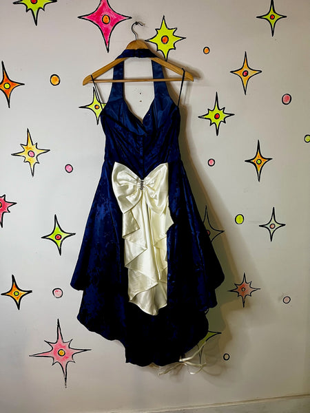 Vintage 80s Blue/Purple Poofy Tulle Prom Party Dress – Rococo Crinoline Glam - S