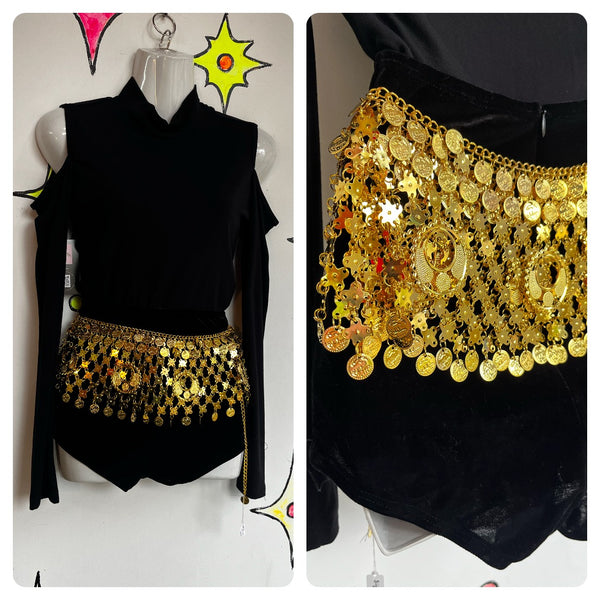 Gold Coin Chainmail Gypsy Boho Medieval Fairy Grunge Witch Goddess Belt