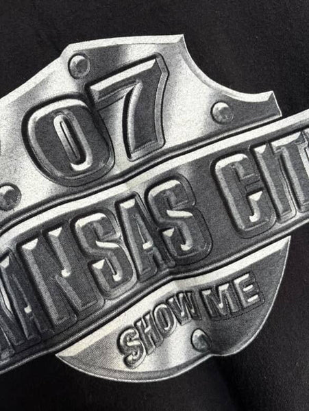 Vintage 90s Kansas City Tee | Black Biker Grunge Graphic T-Shirt XL