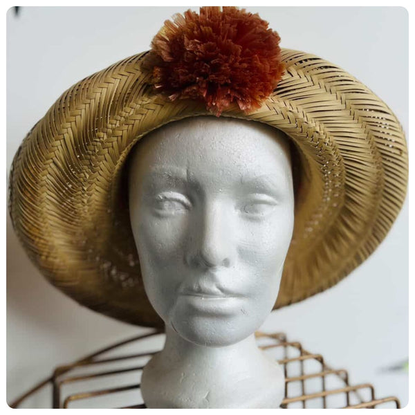 Vintage Exotic Straw Sun Hat Boho Fairy Grunge Festival | Woven Pirate Hat
