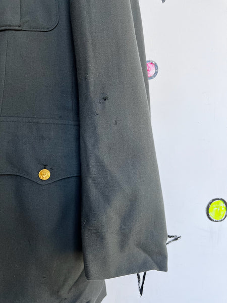 Vintage Military Blazer | Army 38L Jacket | Grunge Boho Embellished Uniform Coat
