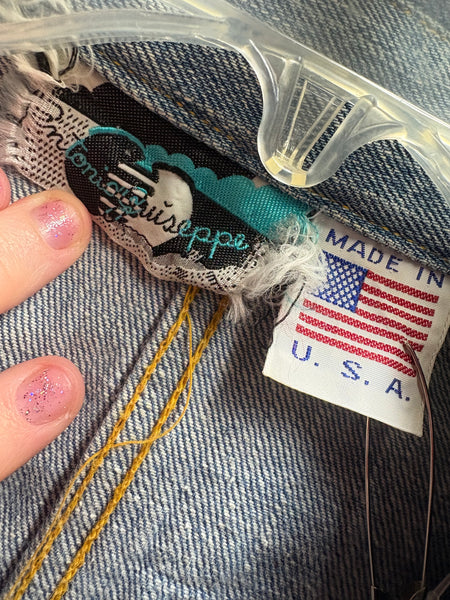 1970s Antonio Guiseppe Patchwork Denim Jacket & Pants Set – Rare Vintage - Small