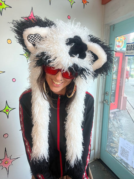 Panda Furry Hat Kawaii Japanese Street Fashion Emo Festival Hood