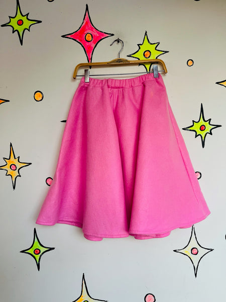 Vintage 50s Style Retro Pink Felt Poodle Skirt | Full Circle Swing Skirt | S