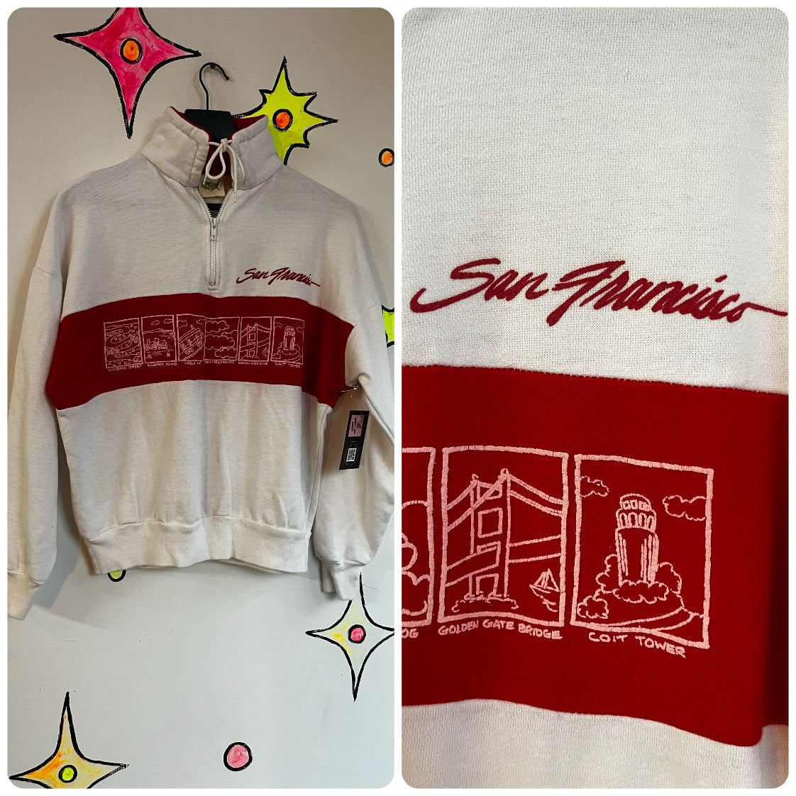Vintage 80s 90s | San Francisco Retro Grunge Souvenir Pullover Sweatshirt | L